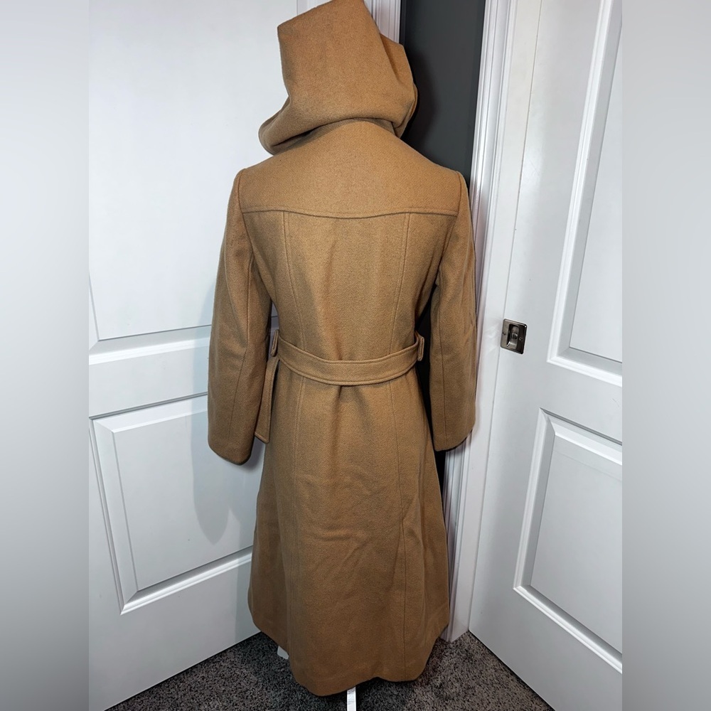 Women's Tan Hooded Coat - Picture 3 of 15